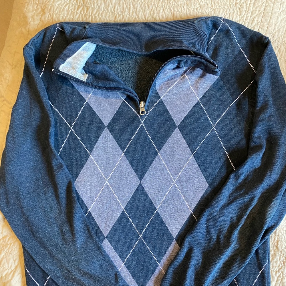 Method Argyle Quarter Zip Sweater
